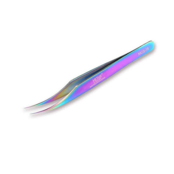 VETUS Tweezers - MCS-18 - Blue Dolphin Tweezers Rainbow, Iridescent
